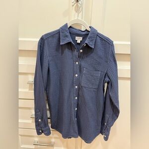 J. Crew Women’s Navy Gauze long-sleeve Button Down Shirt